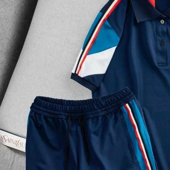 Bộ thể thao nam, bộ thể thao cổ bẻ Le coq Gà chất cá sấu bộ thể thao nam mùa hè chất gai cvc cao cấp | BigBuy360 - bigbuy360.vn