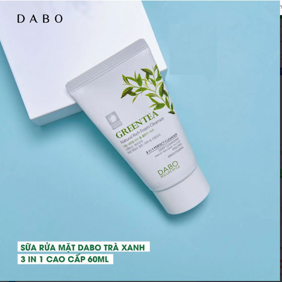 Sữa rửa mặt Lô Hội 3 in 1 giúp sạch nhờn, làm sáng da, cân bằng độ ẩm cho da Dabo Aloe Natural Rich Foarm Cleanser