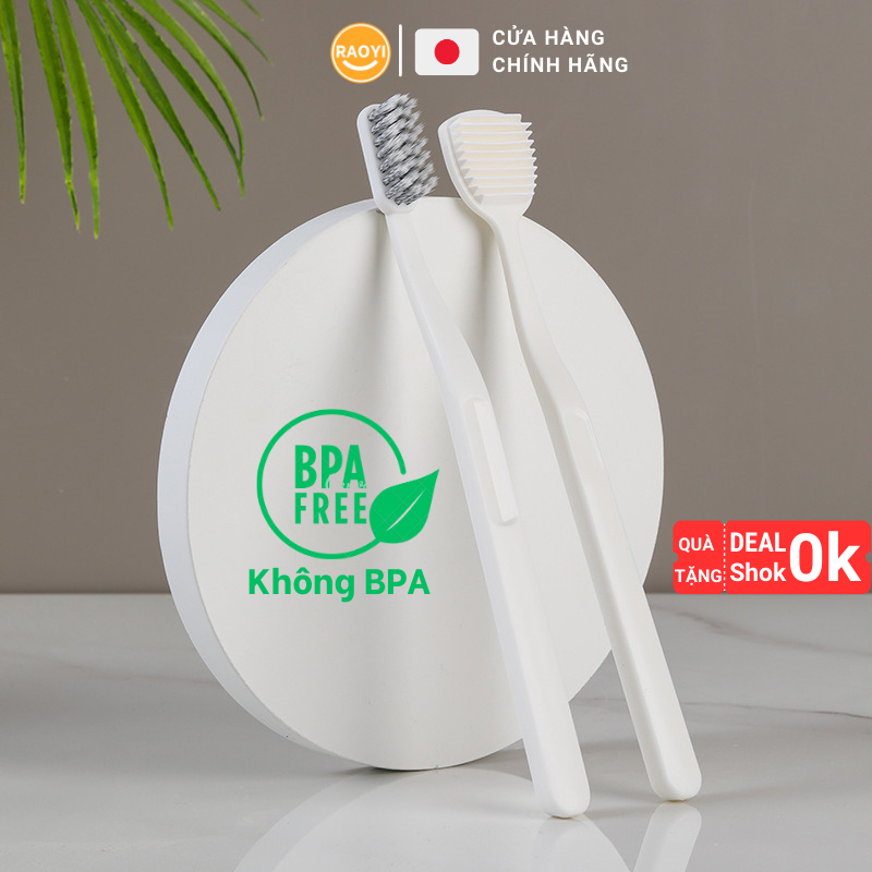 Bàn chải lưỡi, vệ sinh lưỡi Nhật Kèm bàn chải đánh răng kháng khuẩn RAOYI Ruhn phiên bản Couple Pro R374