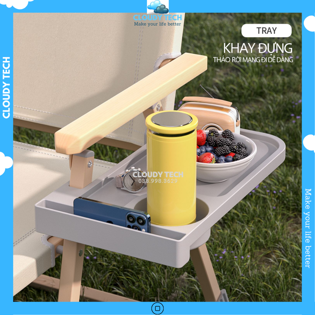 Ghế gấp gọn, ghế xếp dã ngoại, có tựa lưng, dùng đi dã ngoại, du lịch, phượt, câu cá, café | BigBuy360 - bigbuy360.vn