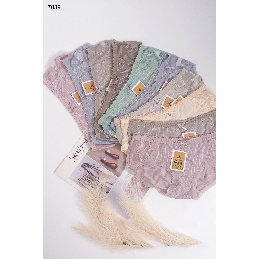 QUẦN LÓT COTTON GÂN KHÁNG KHUẨN PHỐI REN 7039