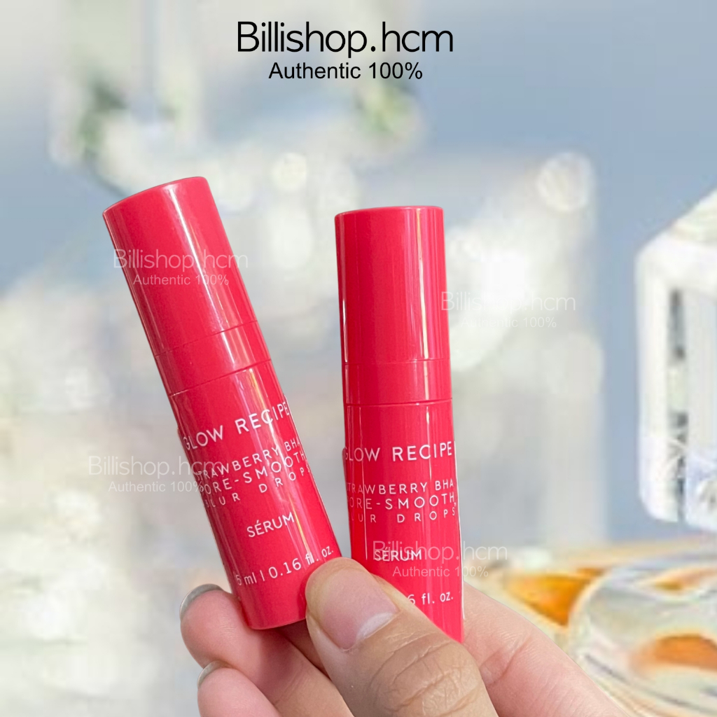 Minisize 5ml - Tinh chất thu nhỏ lỗ chân lông Glow Recipe Strawberry BHA Pore-Smooth Blur Drops