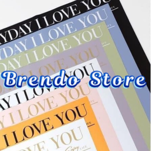 [SET 5 TỜ] Giấy gói hoa in chữ I LOVE YOU - Brendo Store