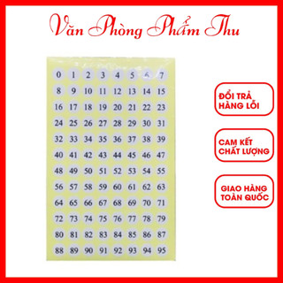Nhãn decal số từ 0 đến 95 decal số 0-95 tiện dụng độ dính cao - văn phòng phẩm thu