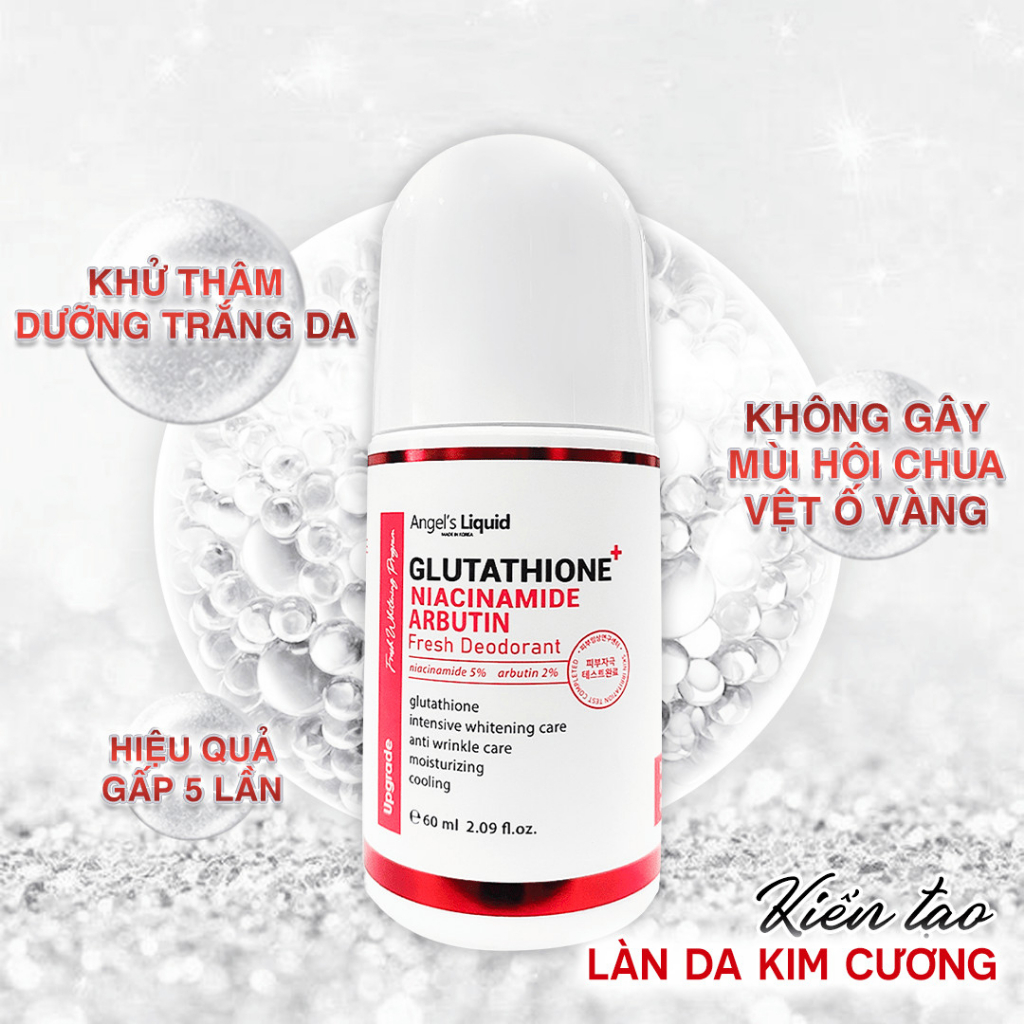 Lăn Nách Ngăn Mùi, Giảm Thâm Nách Angel’s Liquid Glutathione Fresh-Up Whitening Magic Deo Stick 60ml