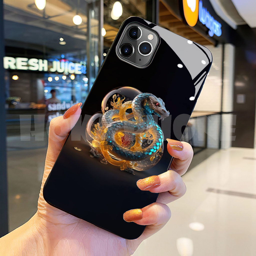 Ốp lưng iphone 14 pro max tị 12 con giáp kính cường lực Hoka cho IP 6 7 8 plus/ X Xs max/ 11 12 13 14 pro max