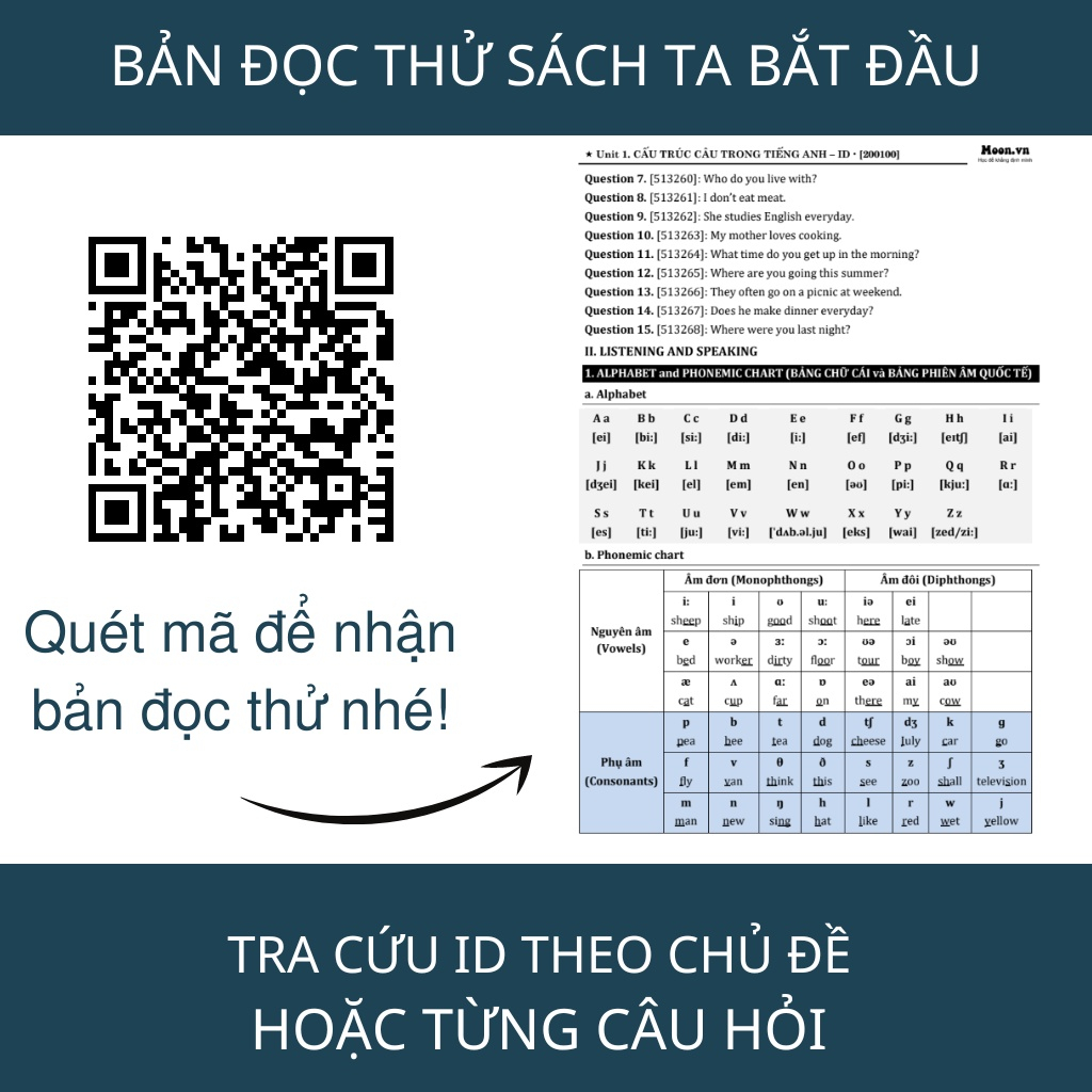 Combo sách học tiếng anh giao tiếp cơ bản cho người mới bắt đầu moonbook