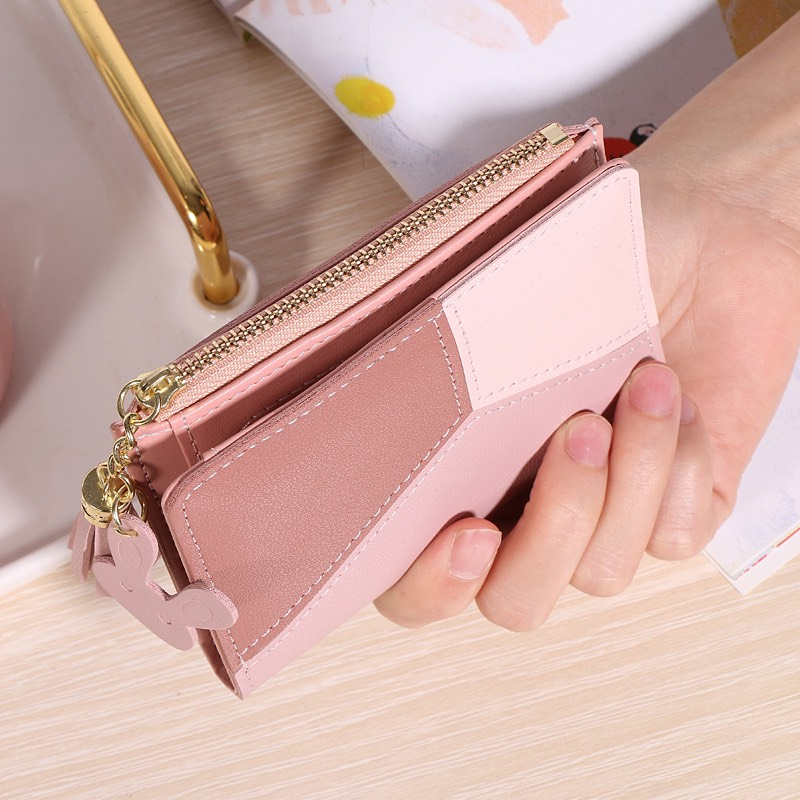 Ví nữ đựng tiền nhiều ngăn 544 chất da retro phong cách thanh lịch