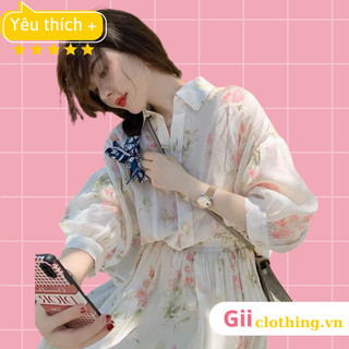 (Ảnh thật) Set váy trắng DÀI hoa nhí tiểu thư nhẹ nhàng trang nhã (ORDER)