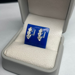 Bông tai Bạc nữ 925 hoa đào mini đính đá HVJ 16
