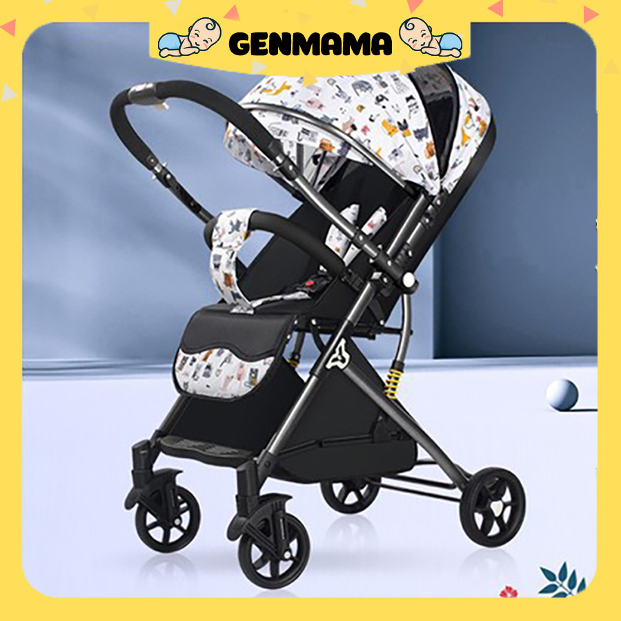 Xe đẩy 2 chiều 3 tư thế gấp gọn, siêu nhẹ cho bé. Bánh xe có giảm xóc, dùng 4 mùa