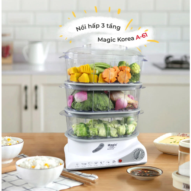 Máy hấp thực phẩm Magic A-61 - HÀNG MỚI CHÍNH HÃNG 100%