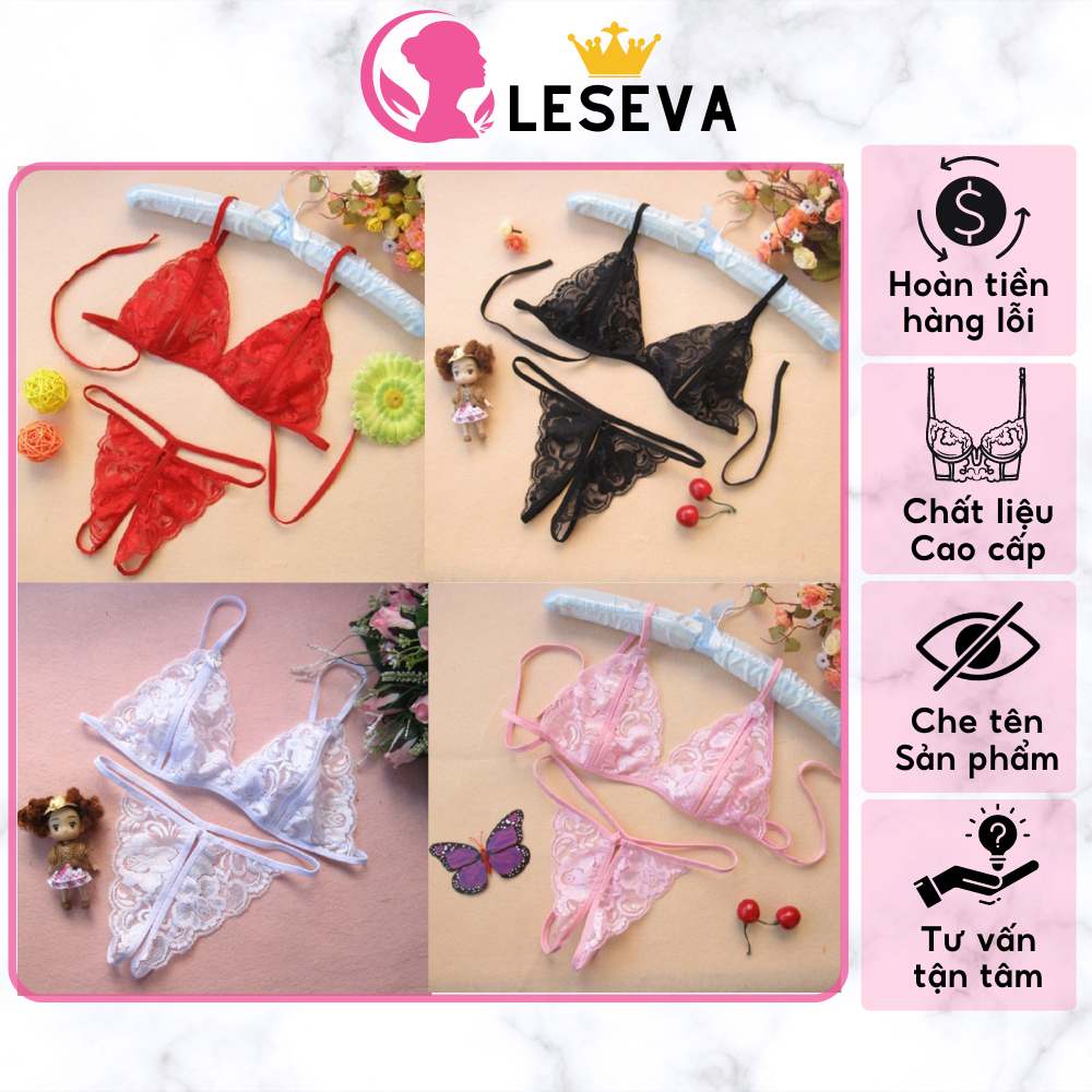 CHE TÊN - Bộ đồ lót lọt khe hở đáy Ren Mỏng quyến rũ Sexy gợi cảm - 3018