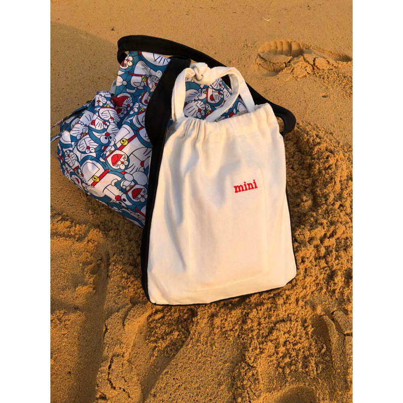 Túi MINI tote đi biển xinh xắn, quai đeo vai, nhiều ngăn, canvas dày đẹp 2023