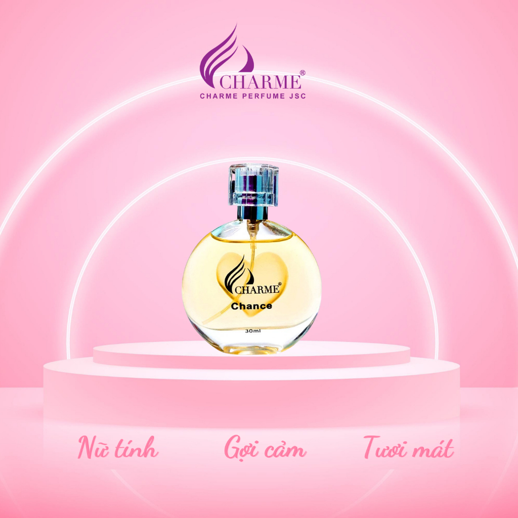 Nước hoa nữ thơm lâu, Charme Chance, mùi hương vani, mang phong cách nữ tính, gợi cảm, lưu hương lâu chai 30ml