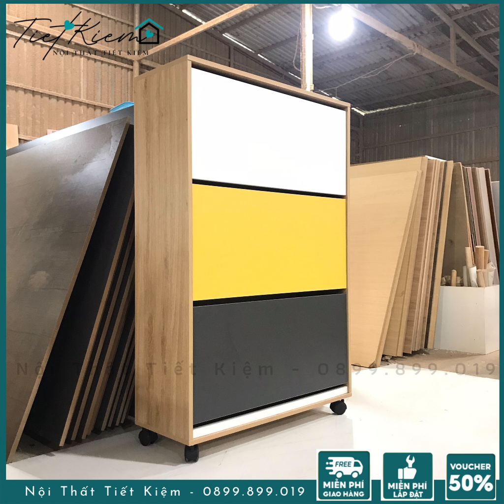 Tủ đựng giày gỗ thiết kế làm kệ để giày chứa nhiều giầy dép đã lắp sẵn Freeship HCM NTTK TG8899
