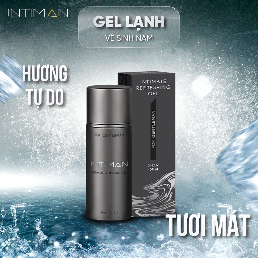 Dung Dịch Vệ Sinh Nam INTIMAN Bản TURN IN 150ml Công thức GEL LẠNH, mùi tươi mát, sảng khoái, thơm lâu