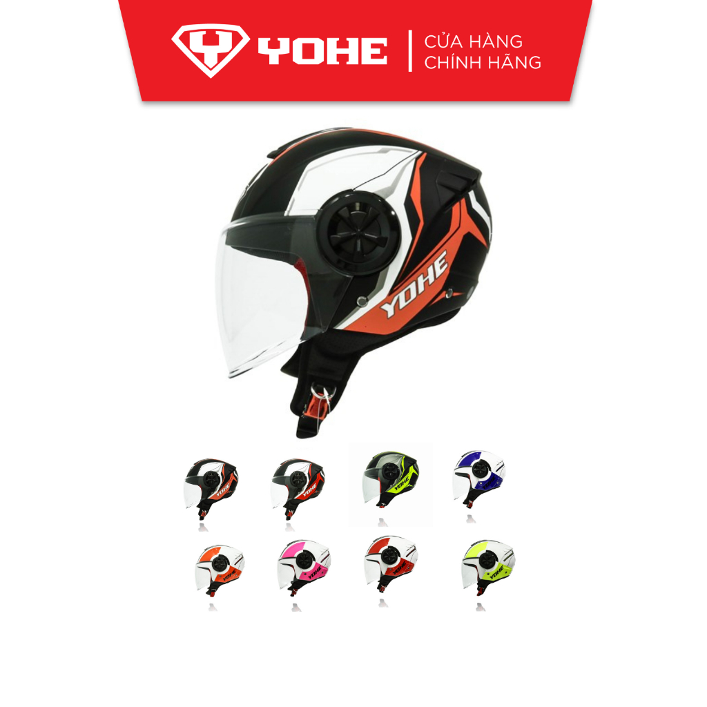 Mũ Bảo Hiểm 3/4 YOHE 851 Có Kính Nhỏ Gọn Trơn Chuẩn ECE22.05 An Toàn Đi Phượt [Chính Hãng Thanh Lý]