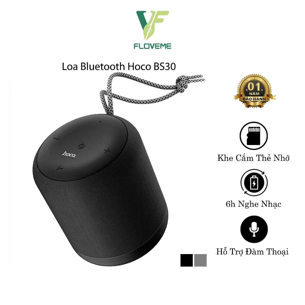 Loa Bluetooth Hoco BS30, Cầm Tay Mini, Hỗ Trợ Đàm Thoại, Thẻ Nhớ Ngoài, Âm Thanh Ấn Tượng, 6H Nghe Nhạc - BH 12 Tháng