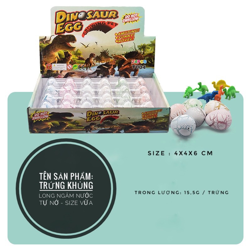 Đồ Chơi Trẻ Em Trứng Khủng Long Ngâm Nước Tự Nở - Size Vừa