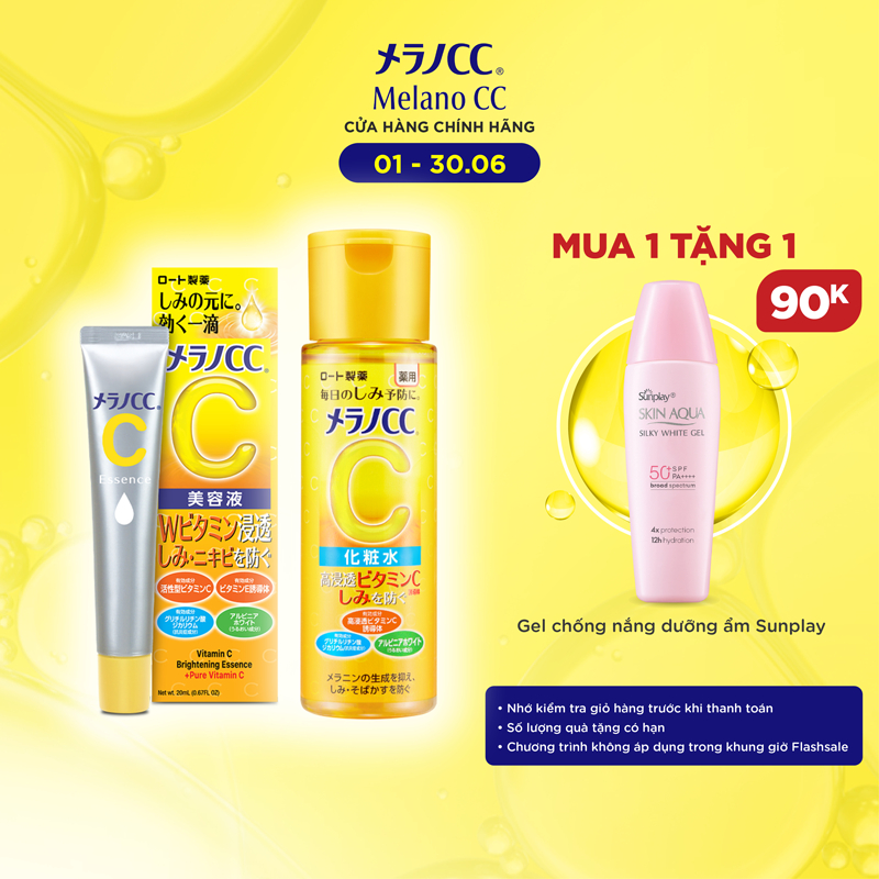 [VB] Bộ đôi sáng đốm nâu se cân bằng da Melano CC Dung dịch 170ml + Tinh chất dưỡng trắng 20ml