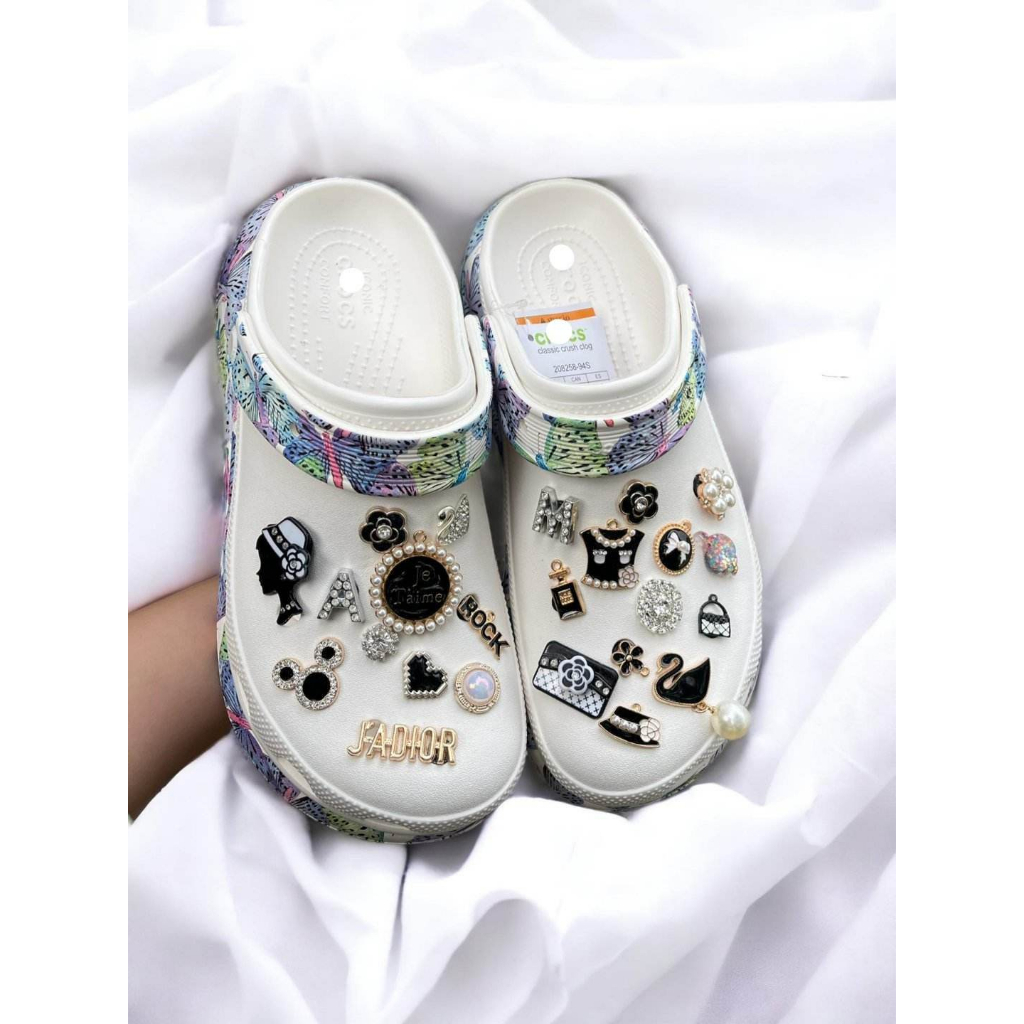 Sục Crocs Crush Butterfly Bánh Mỳ Đế Cao 6CM