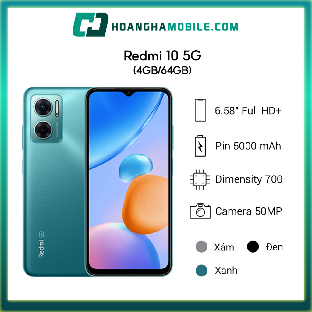 Điện Thoại Di Động Xiaomi Redmi 10 5G 4GB/64GB - Chính hãng | BigBuy360 - bigbuy360.vn