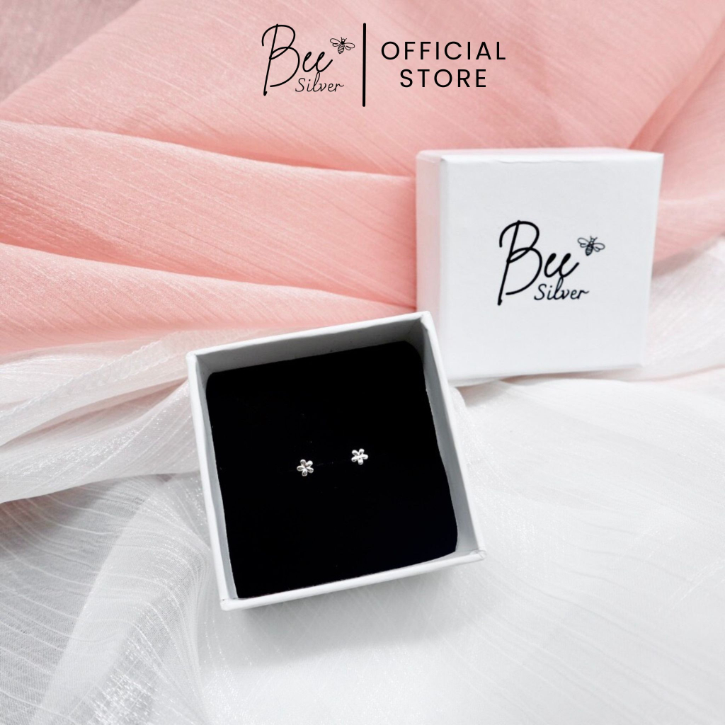 Khuyên tai nữ, hoa tai bạc Bee Silver hình hoa nhỏ nhắn xinh xắn đáng yêu