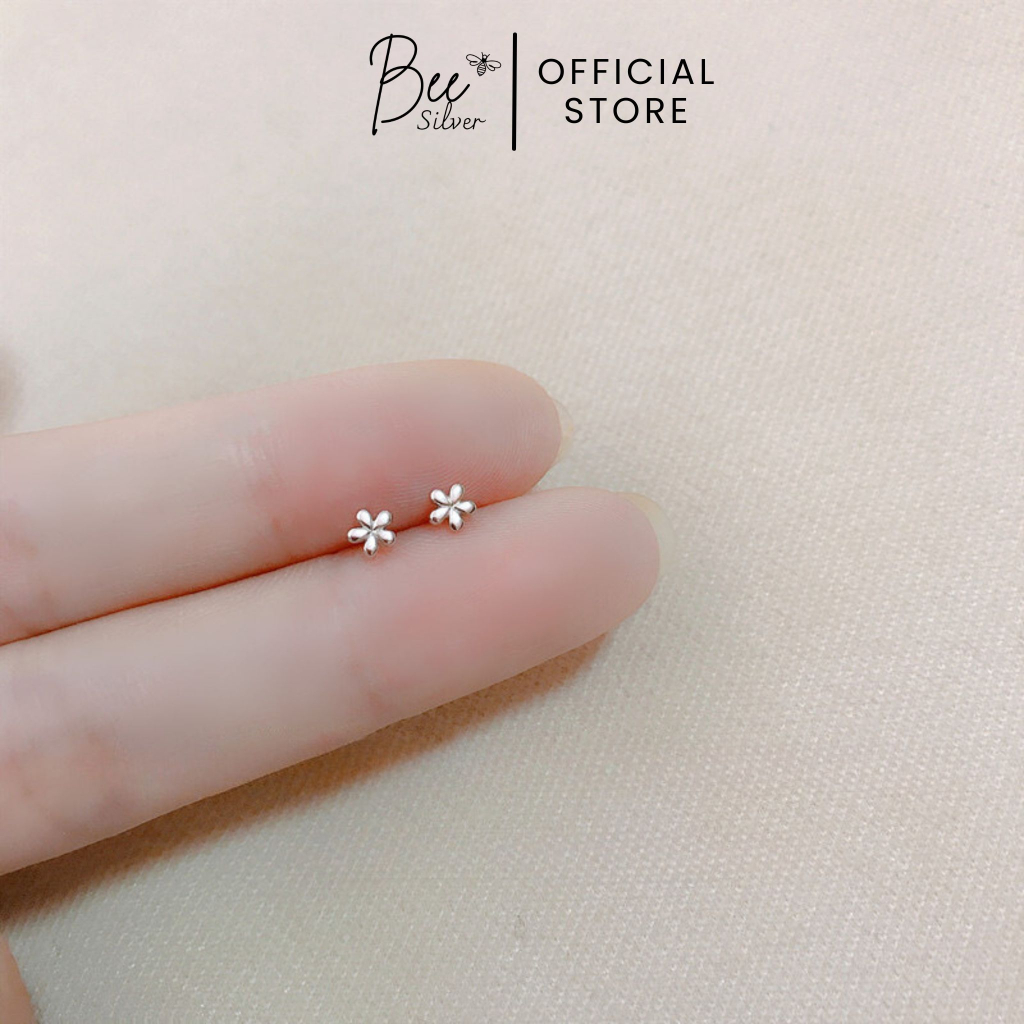 Khuyên tai nữ, hoa tai bạc Bee Silver hình hoa nhỏ nhắn xinh xắn đáng yêu