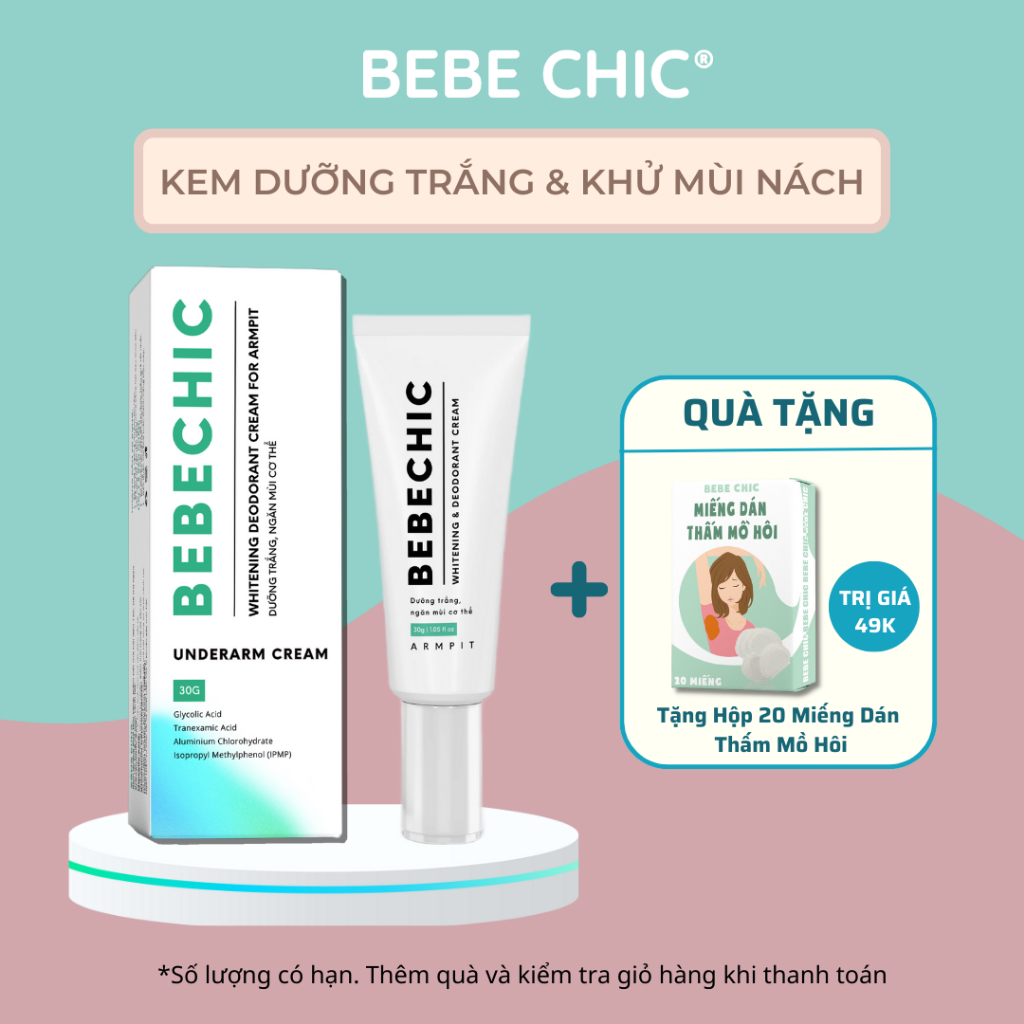 Kem Dưỡng Trắng, Giảm Thâm Nách, Ngăn Mùi Hôi Vùng Da Dưới Cánh Tay BEBECHIC