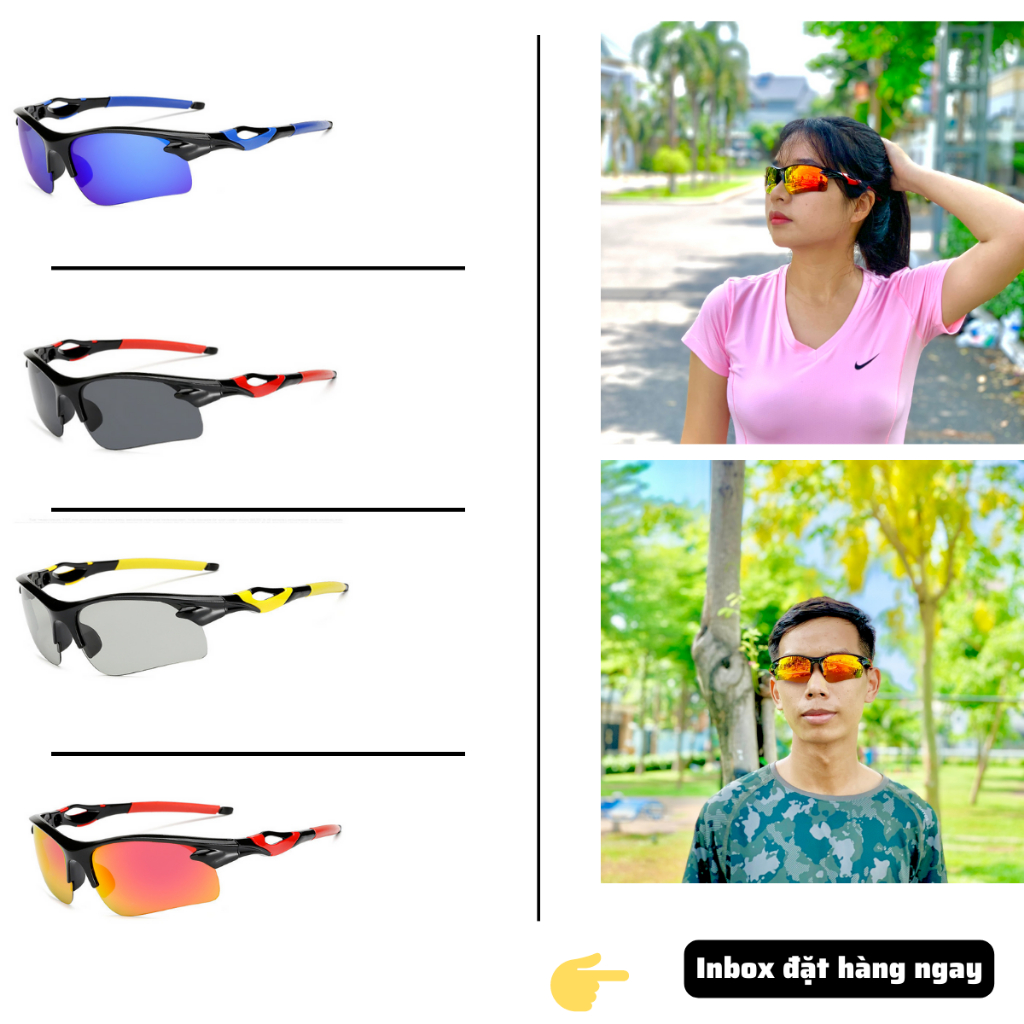 Kính đạp xe, kính thể thao chơi tennis , phù hợp hoạt động dưới trời nắng nóng, chống tia UV tốt cho mắt