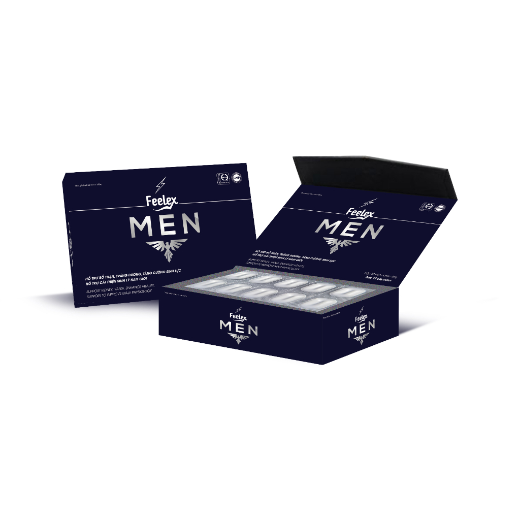 Vỏ hộp đựng viên uống Feelex Men 2h sang trọng, tiện dụng