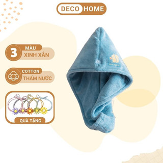 Khăn ủ tóc vải cotton 2 lớp mềm mại thấm hút tốt đa năng, khăn quấn tóc gội đầu cao cấp đa năng