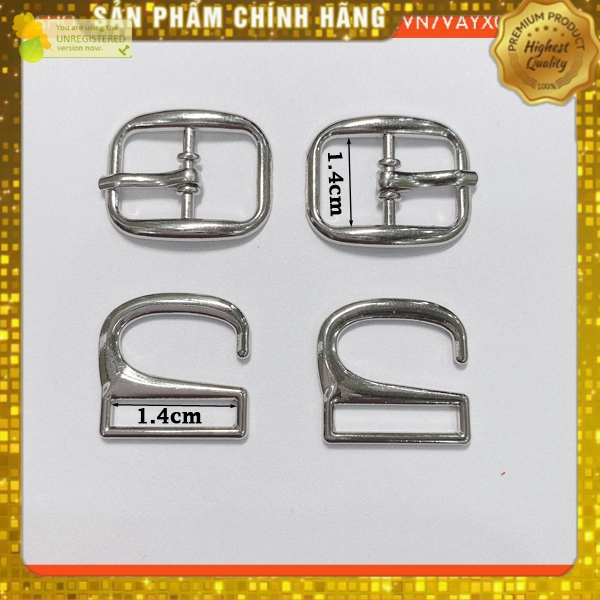, kho phụ liệu quần áo Khoá móc quai giầy/ khoen móc giày (2 khoen+ 2 móc)