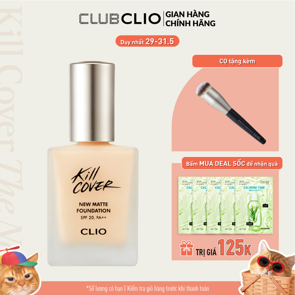 Kem Nền Clio Kill Cover New Matte Foundation Spf20, Pa++ 38G