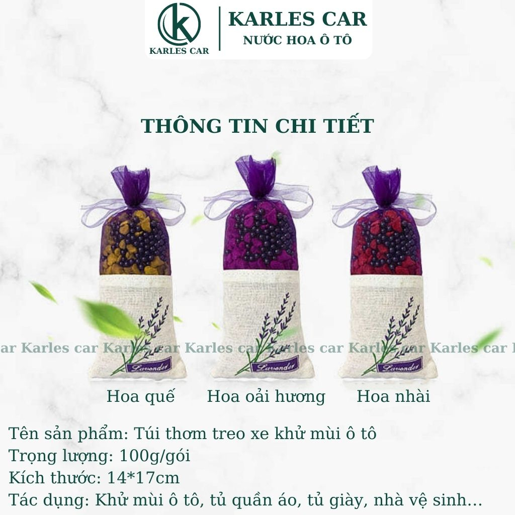 Túi Thơm Treo Xe Ô Tô, Túi Than Hoạt Tính Hút Mùi Lọc Không khí Gồm Nhiều Mùi Hương