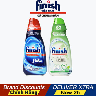 Gel rửa bát Finish Power Eco 0% 900ml - Gel All in One Max 1000ml - Tính năng 10in1 - Finish chính hãng