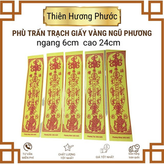 Phù trấn trạch ngũ phương màu vàng giấy cúng loại đẹp 1bộ