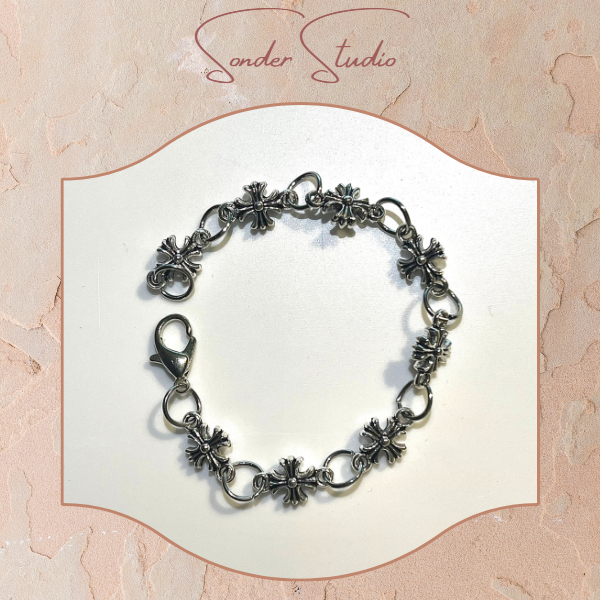 Vòng Tay Chrome Heart Mạ Bạc Chống Gỉ,Vòng Tay Nam Nữ,Vòng Tay Móc Xích Phong Cách Cổ Điển HA4 - Lắc tay Sonder