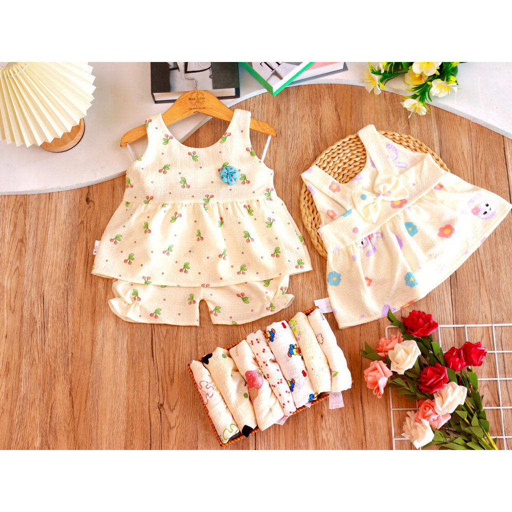 Bộ Đũi Hàn Bé (6-14kg) (giao màu ngẫu nhiên)