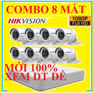 Bộ camera quan sát hikvision 8 kênh 2.0mp full hd - hàng chính hãng - combo camera giá sỉ - đại lý camera