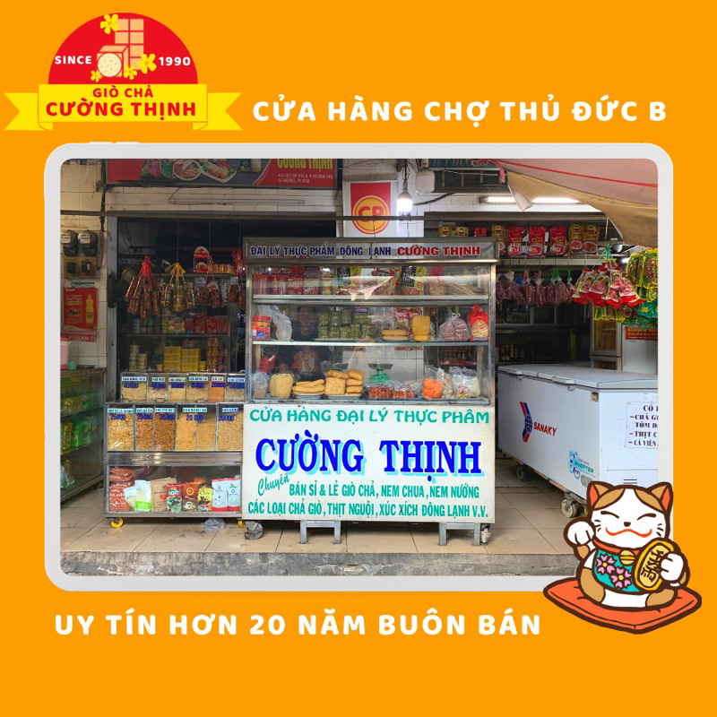 Giò bò Ngon Cường Thịnh  cây 500g mới trong ngày, Không Hàn The/Chất Bảo Quản  và