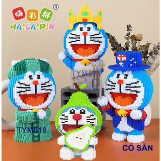 Xếp hình doremon vương miện ôm quả bơ lê xiếc thần tài 38cm cho bé đồ chơi trẻ em Doremon lắp ráp Nanoblock