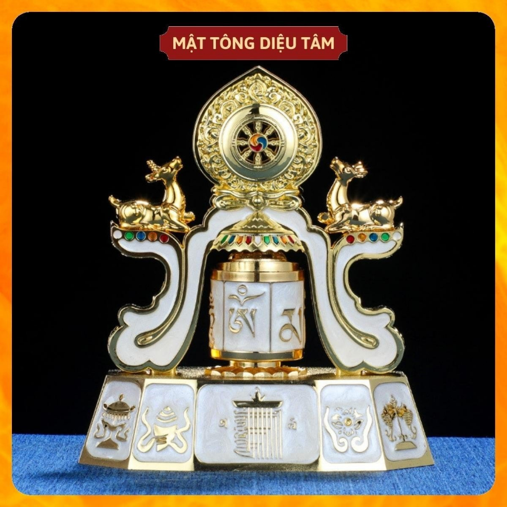 Kinh Luân ô tô , kinh luân cầu nguyện Om Mani Padme Hum trang trí để bàn xoay để xe ô tô cầu bình an, may mắn Tây Tạng