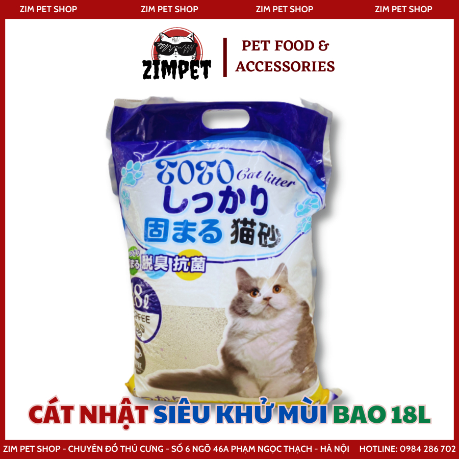 Cát vệ sinh Nhật Bản nguyên tải 3 túi 18L - Cát vệ sinh Nhật Bản khử mùi tốt