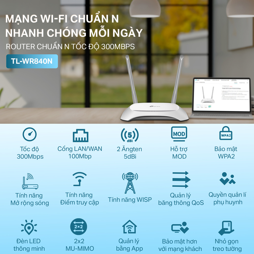 [Hỏa Tốc] Bộ Phát Wifi TP-Link TL-WR840N Chuẩn N 300Mbps