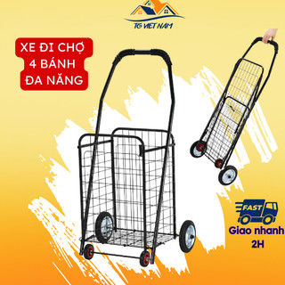 Xe kéo đi chợ có giỏ hàng đa năng gấp gọn tiện lợi, Xe Kéo Đi Siêu Thị có giỏ hàng gấp gọn siêu đẹp