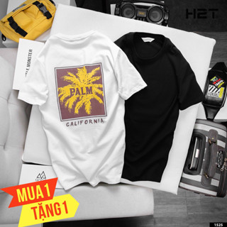 Áo Thun In Hình Simwood Denim H2T Unisex Palm California, Hình In Không Nứt, Chất Cotton Tự Nhiên Thoải Mái 1525