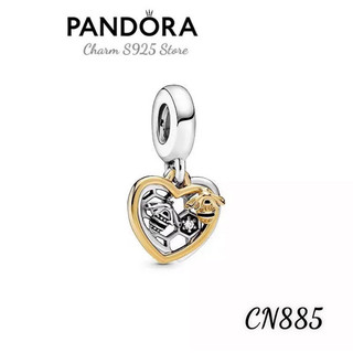 CHARM PAN ALE TREO CON ONG PHỐI HAI MÀU BẠC S925 THUẦN KHIẾT HÀNG CAO CẤP
