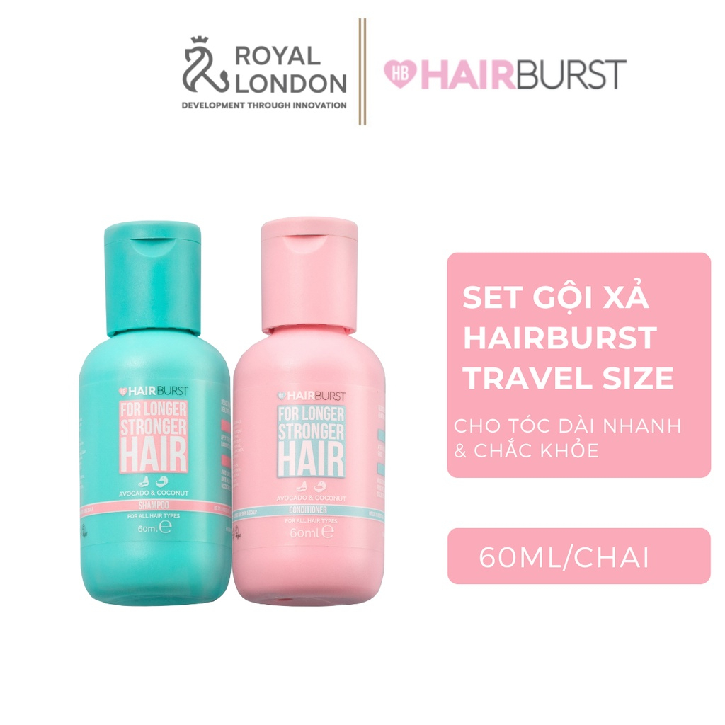 [QUÀ TẶNG KHÔNG BÁN] Set gội xả Hairburst stronger longer hair travel size 60ml/chai